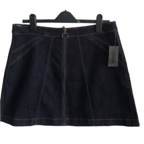 Buffalo Front Zip Jeans Skirt Rinse Wash High Rise Cadby Lavage Naturel Sz 31 - Picture 3 of 9